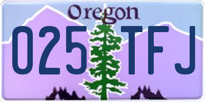 OR license plate 025TFJ