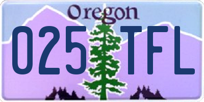 OR license plate 025TFL