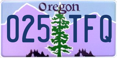 OR license plate 025TFQ