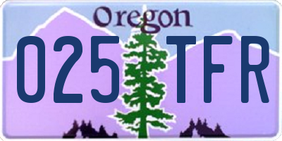 OR license plate 025TFR