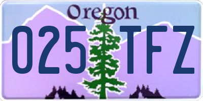 OR license plate 025TFZ
