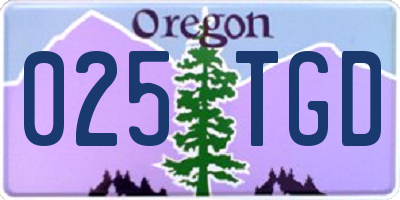 OR license plate 025TGD