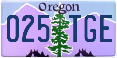OR license plate 025TGE