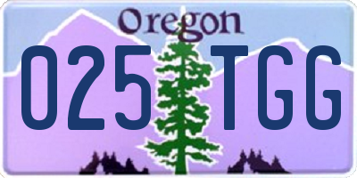 OR license plate 025TGG