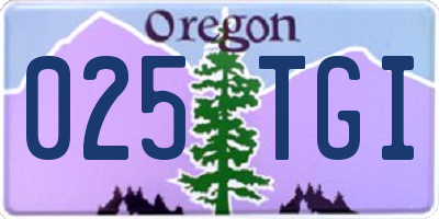 OR license plate 025TGI