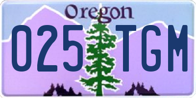 OR license plate 025TGM