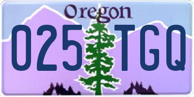OR license plate 025TGQ