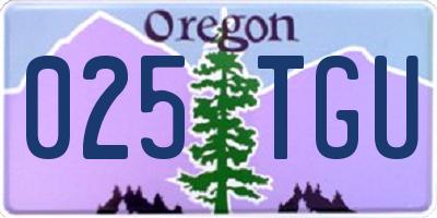 OR license plate 025TGU