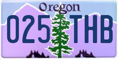 OR license plate 025THB