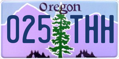 OR license plate 025THH
