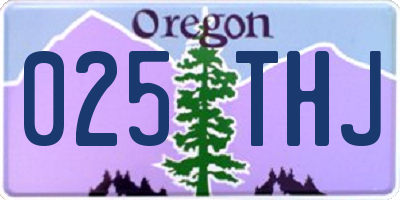 OR license plate 025THJ