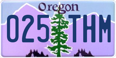 OR license plate 025THM