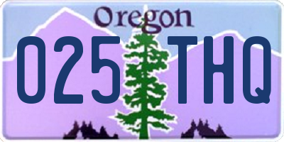 OR license plate 025THQ