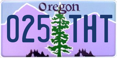 OR license plate 025THT