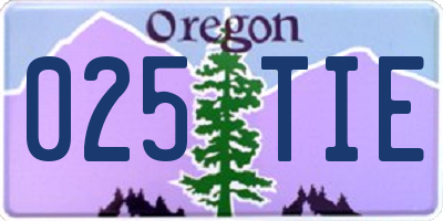 OR license plate 025TIE