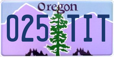 OR license plate 025TIT