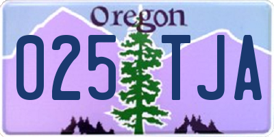 OR license plate 025TJA
