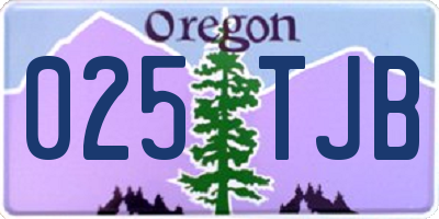 OR license plate 025TJB