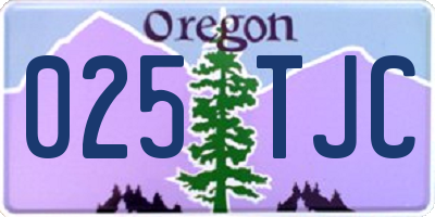 OR license plate 025TJC