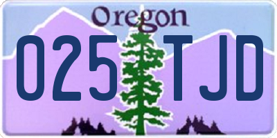 OR license plate 025TJD