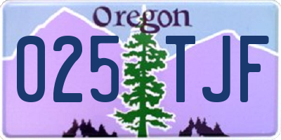 OR license plate 025TJF