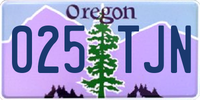 OR license plate 025TJN