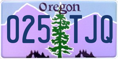 OR license plate 025TJQ