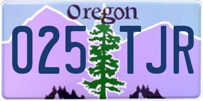 OR license plate 025TJR
