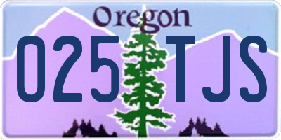 OR license plate 025TJS