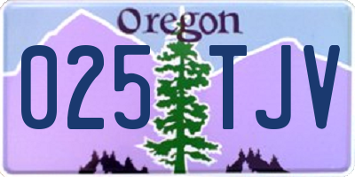 OR license plate 025TJV