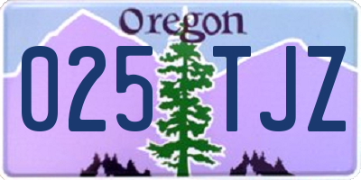 OR license plate 025TJZ
