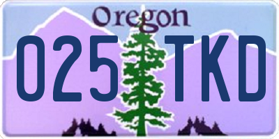OR license plate 025TKD