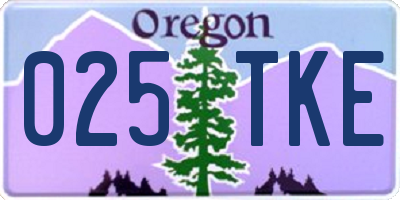OR license plate 025TKE