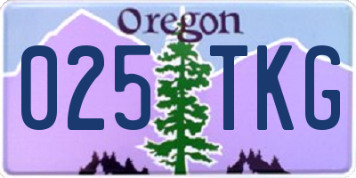 OR license plate 025TKG