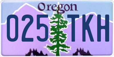 OR license plate 025TKH