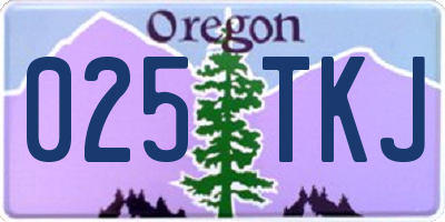 OR license plate 025TKJ