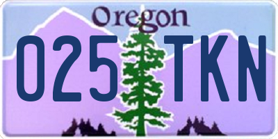 OR license plate 025TKN