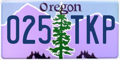 OR license plate 025TKP