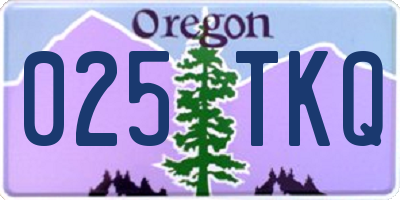 OR license plate 025TKQ