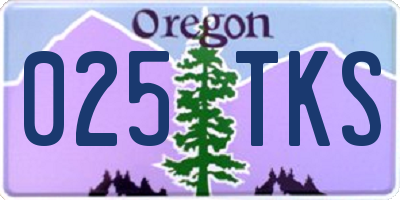 OR license plate 025TKS