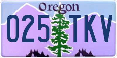 OR license plate 025TKV