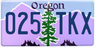 OR license plate 025TKX