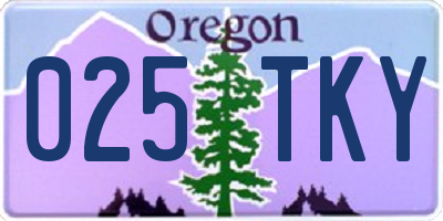 OR license plate 025TKY