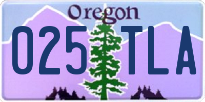 OR license plate 025TLA