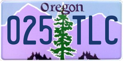 OR license plate 025TLC