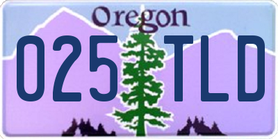 OR license plate 025TLD