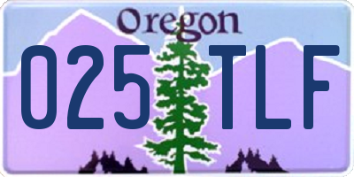 OR license plate 025TLF