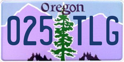 OR license plate 025TLG