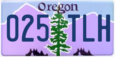 OR license plate 025TLH