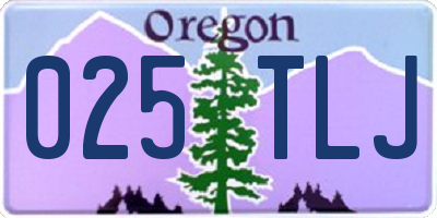 OR license plate 025TLJ
